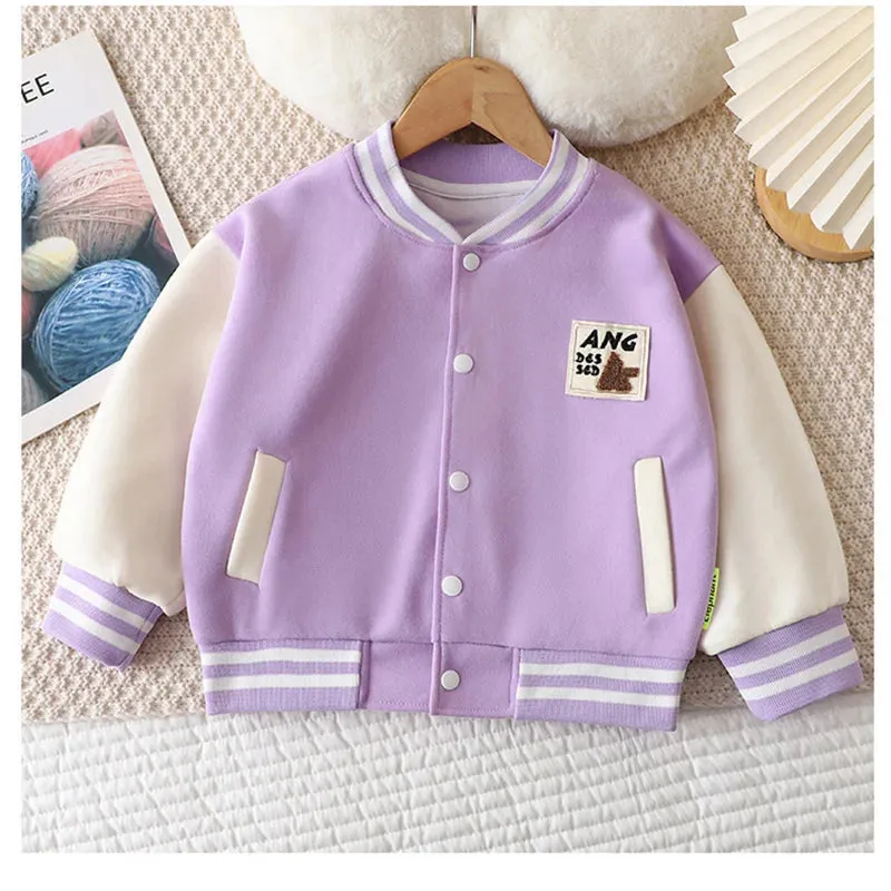 Baseball Jackets Spring Fall Baby Girls Boys Clothes Children Cotton Coats Teen Sports Kids Sportswear Outerwear