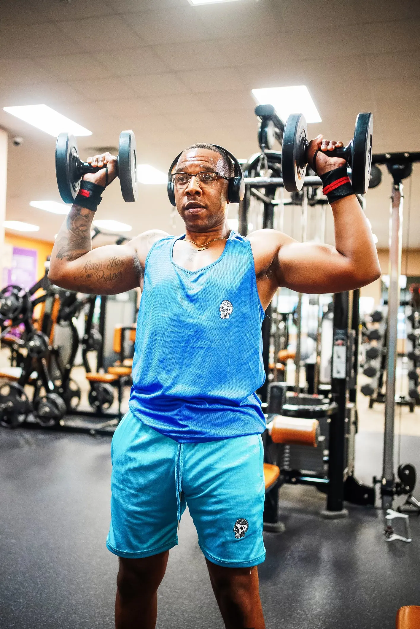 GoldMind$ Blue Athletic Tank